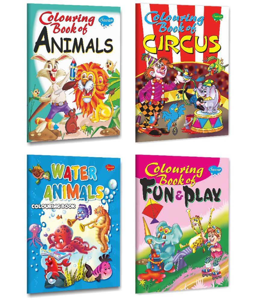     			Set Of 4 Colouring Books For Children - Animals, Circus, Water Fun And Fun & Play (Paperback, Manoj Publications Editorial Board)