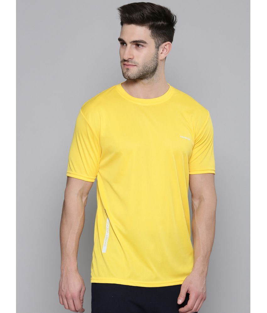     			Smartees Polyester Regular Fit Solid Half Sleeves Men's T-Shirt - Yellow ( Pack of 1 )