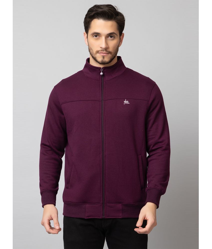     			YHA Fleece Men's Casual Jacket - Purple ( Pack of 1 )