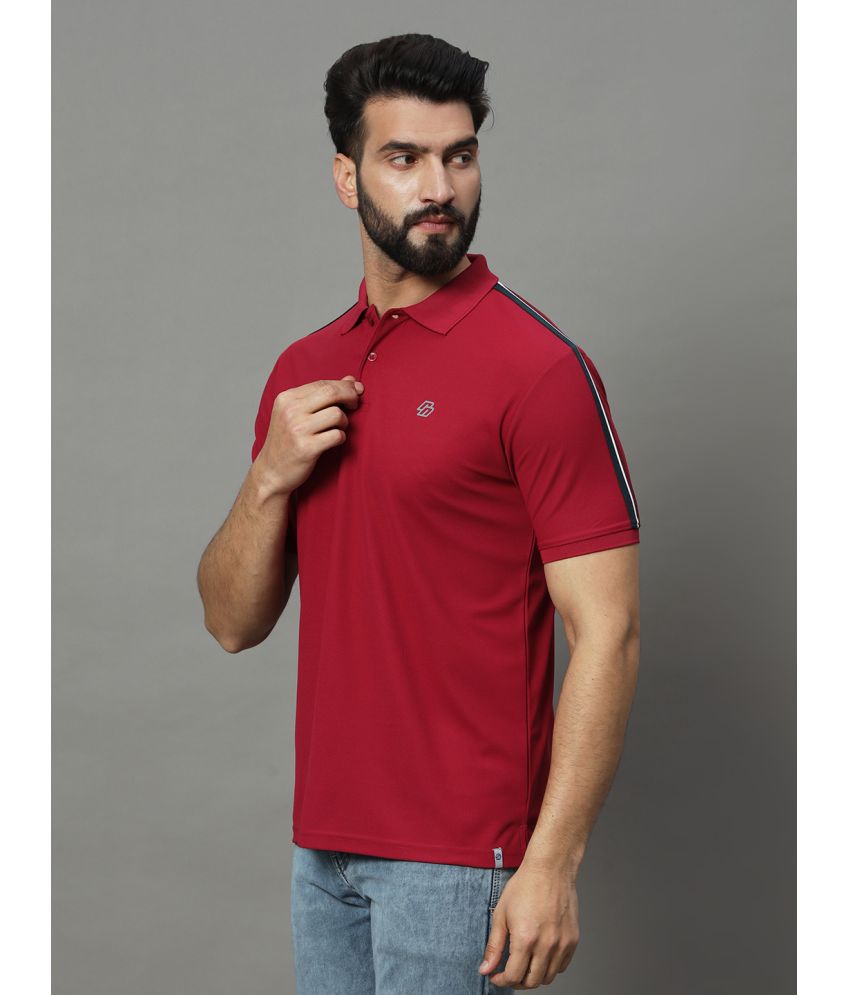     			renuovo Cotton Blend Regular Fit Solid Half Sleeves Men's Polo T Shirt - Maroon ( Pack of 1 )