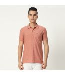 TAB91 Pack of 1 Cotton Blend Regular Fit Printed Half Sleeves Men's Polo T Shirt ( Peach )