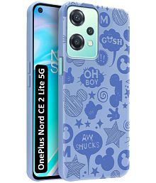 NBOX Blue Printed Back Cover Silicon Compatible For Oneplus Nord Ce 2 Lite 5G ( Pack of 1 )