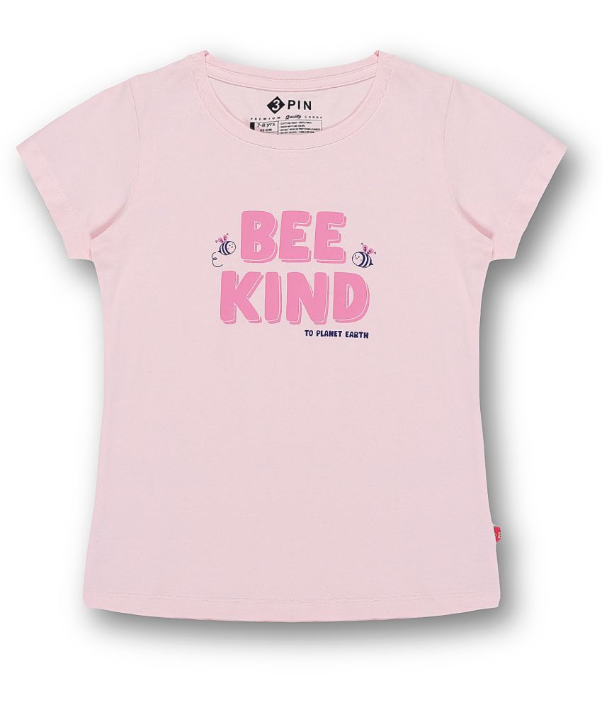     			3PIN Pink 100% Cotton Girls T-Shirt ( Pack of 1 )