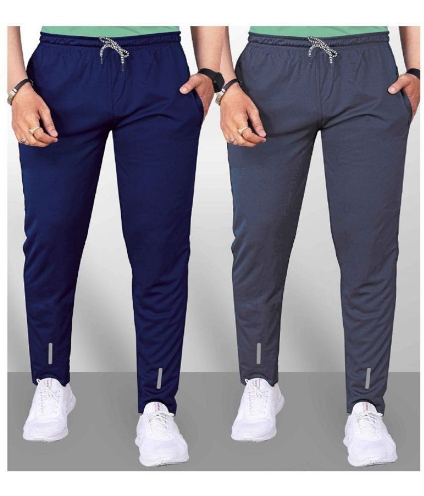     			Leavess Multicolor Polyester Men's Trackpants ( Pack of 2 )
