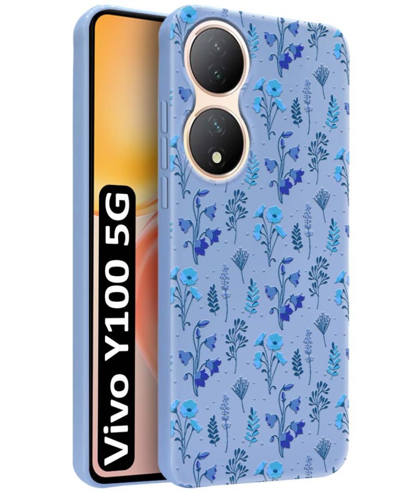     			NBOX Blue Printed Back Cover Silicon Compatible For Vivo Y100 5G ( Pack of 1 )