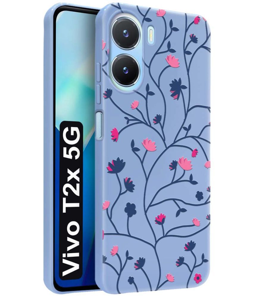     			NBOX Blue Printed Back Cover Silicon Compatible For Vivo T2x 5G ( Pack of 1 )