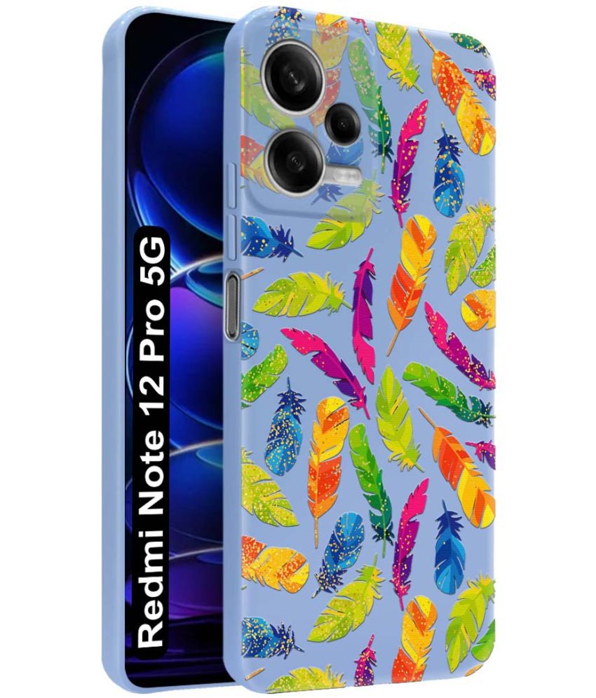     			NBOX Blue Printed Back Cover Silicon Compatible For Redmi Note 12 Pro 5G ( Pack of 1 )