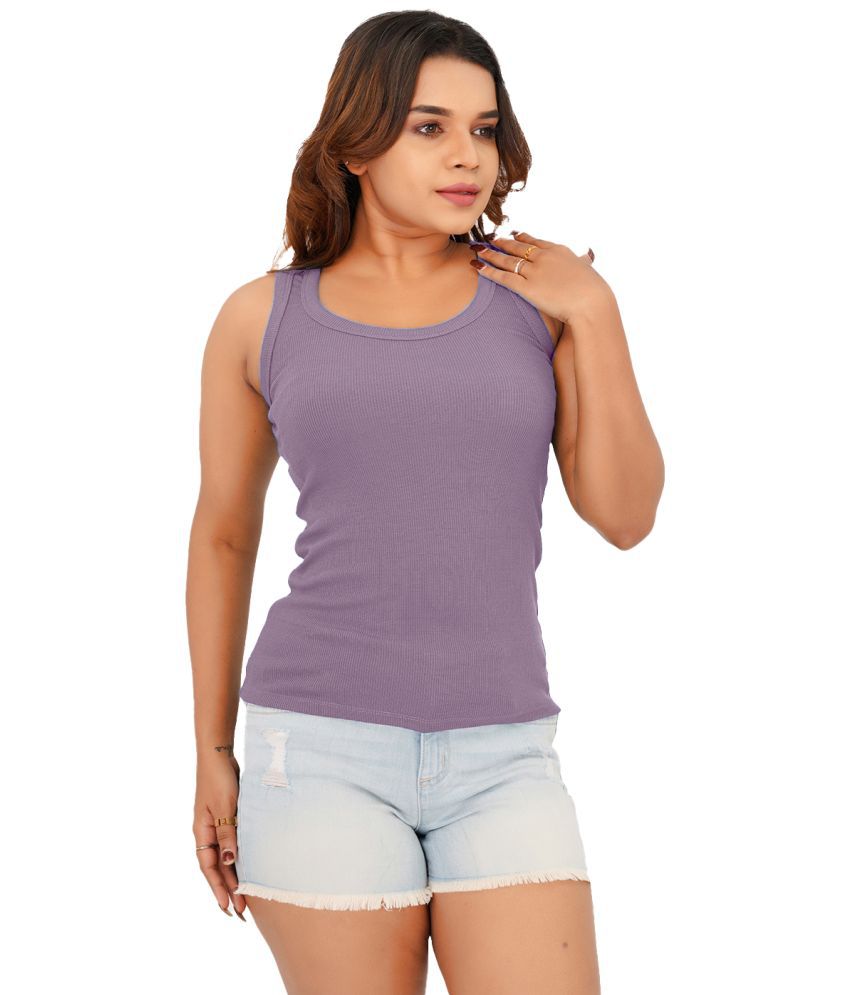     			Radprix Purple Cotton Blend Women's Tank Top ( Pack of 1 )