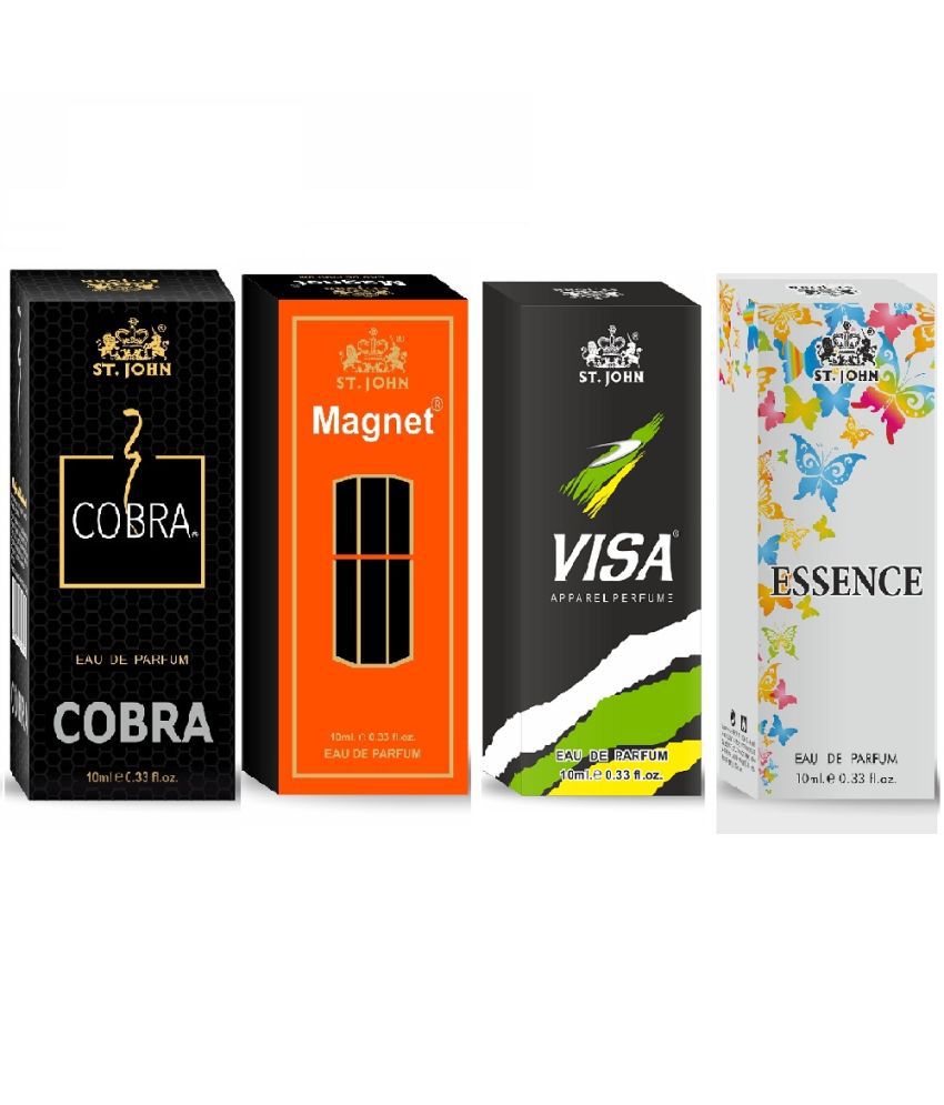     			St. John Cobra ,Magnet,Visa & Essence 10ml Each Pocket Perfume for Men 10 ml ( Pack of 4 )