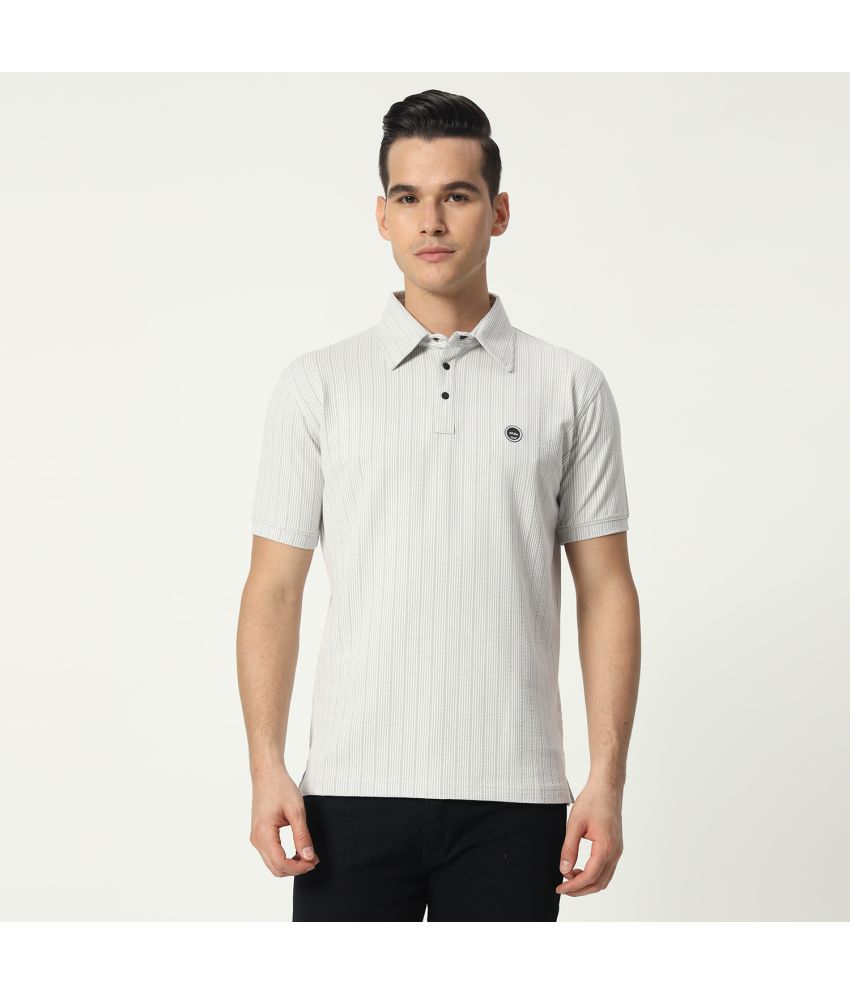     			TAB91 Cotton Blend Regular Fit Striped Half Sleeves Men's Polo T Shirt - White ( Pack of 1 )