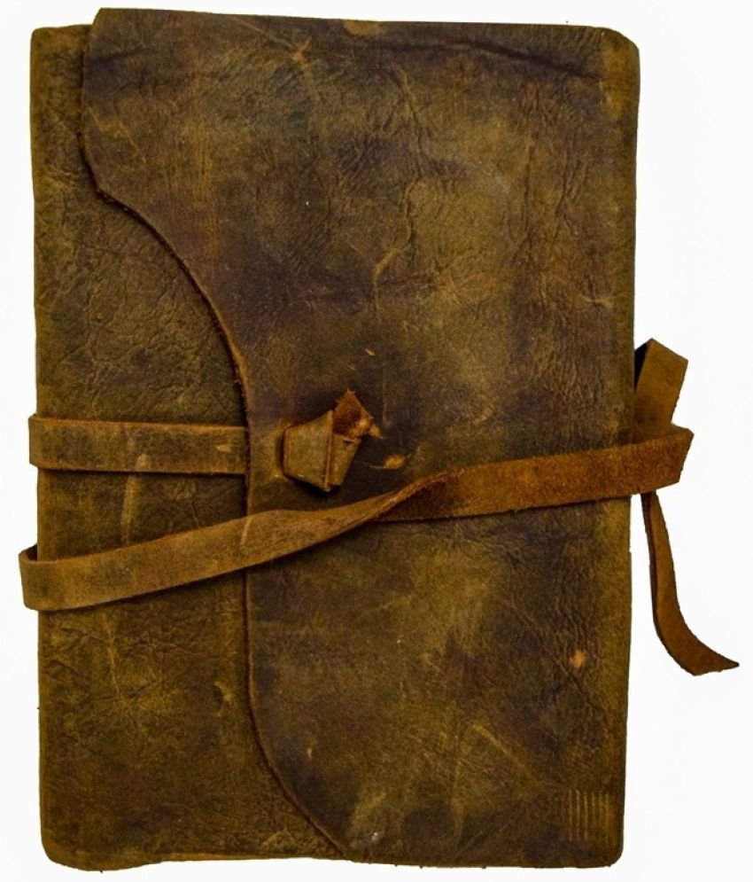    			100 % Genuine Vintage Leather Diary With Recycled Handmade Paper A5 Diary Unruled 200 Pages (Brown)