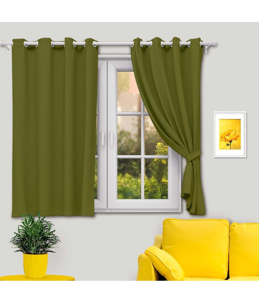     			10Club Solid Blackout Rod Pocket Curtain 5 ft ( Pack of 2 ) - Olive