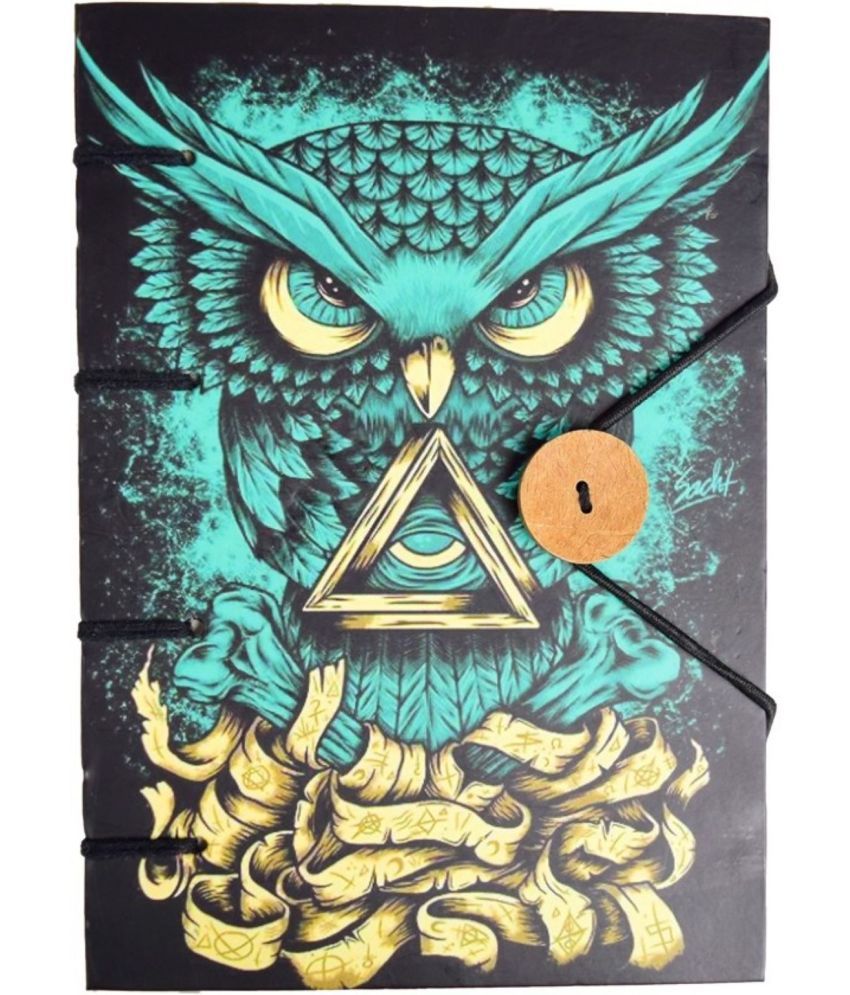     			100 % Handmade Recycled Cotton Paper Diary In Owl Print A5 Diary