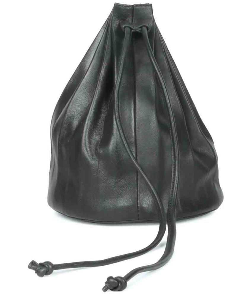     			FAVORE Black Pure Leather Tote Bag