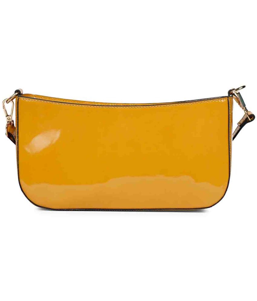     			FAVORE Yellow Pure Leather Sling Bag