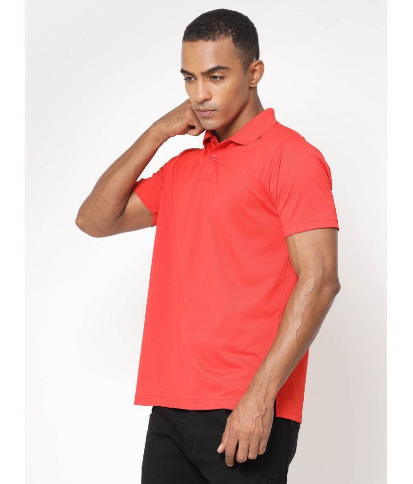     			Fundoo Polyester Slim Fit Solid Half Sleeves Men's Polo T Shirt - Red ( Pack of 1 )