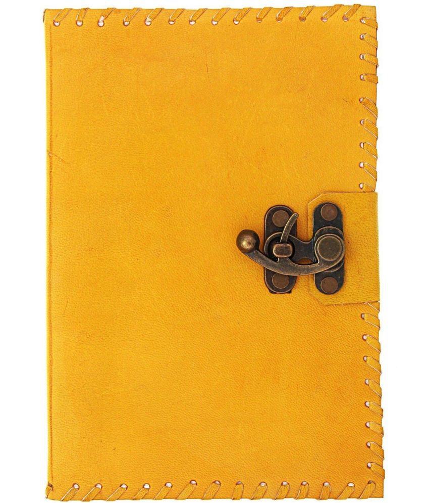    			Leather Diary With C-Lock A5 Diary Unruled 144 Pages (Yellow)