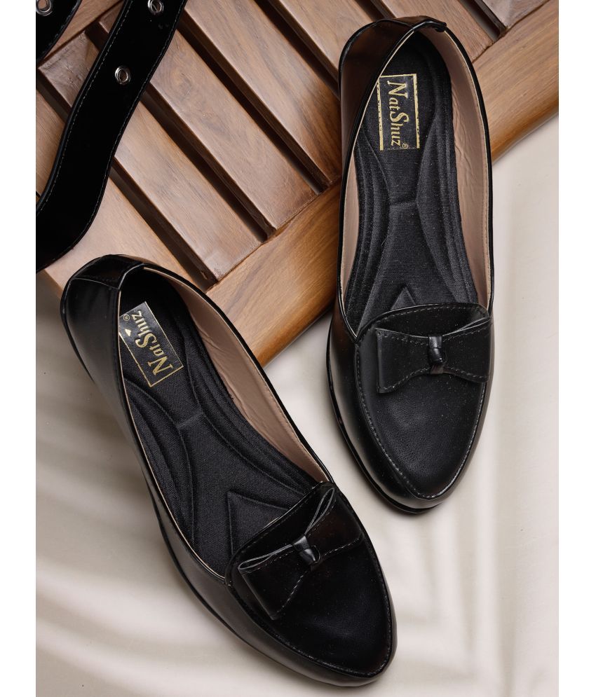     			NatShuz Flat bellies Black Men's Slip-on Shoes