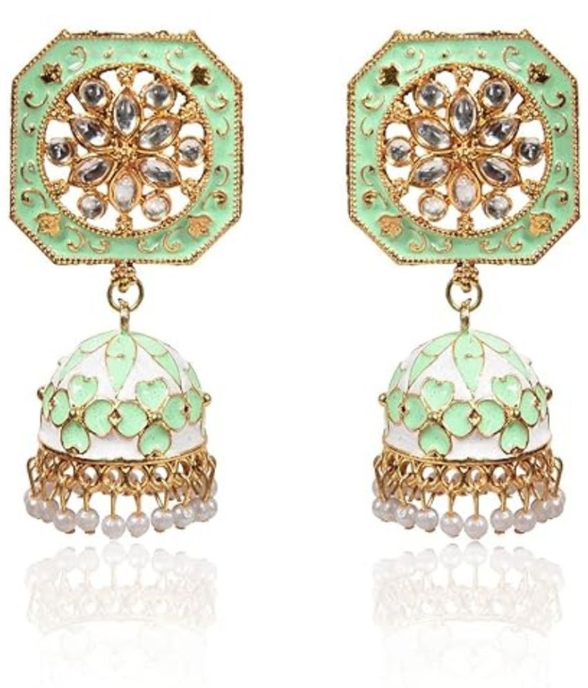     			Nilu's Collection Sea Green Jhumki Earrings ( Pack of 1 )