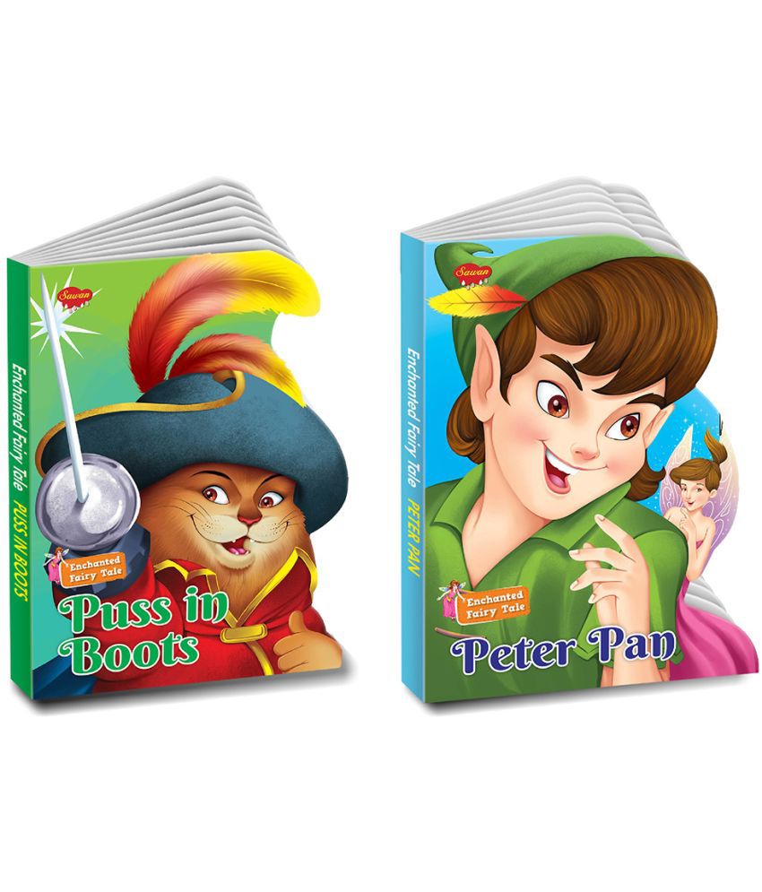     			Sawan Enchanted Fairy Tale Story Books | Pack of 2 Books | Cut Out Die Cut Shape Books (v11)
