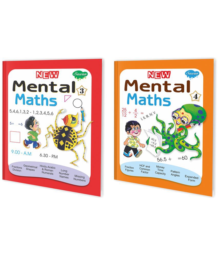     			Set of 2 Maths Learning Books, New Mental Maths-3 and 4