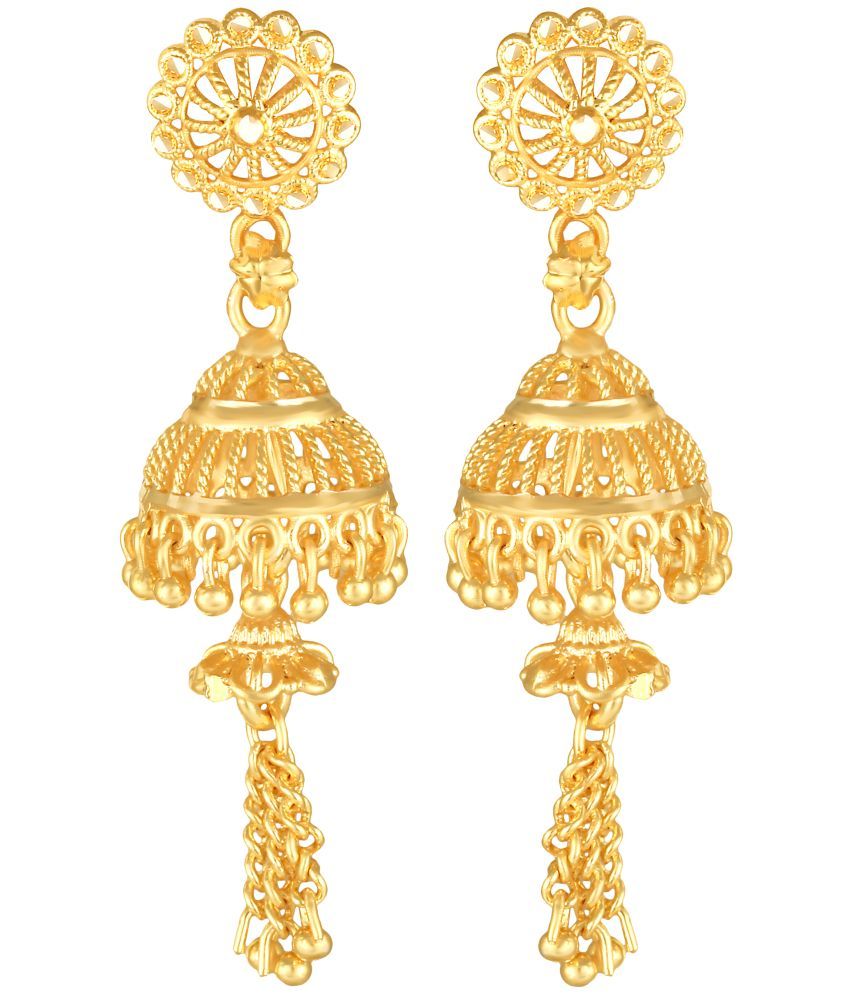     			VIVASTRI Golden Jhumki Earrings ( Pack of 1 )