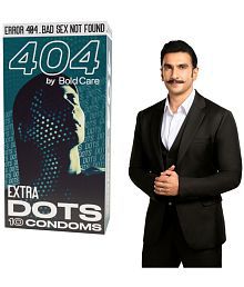 Bold Care 404 Extra Dots Condoms for Men - Elevate Pleasure with Every Touch - 10 Condoms (Pack of 1)