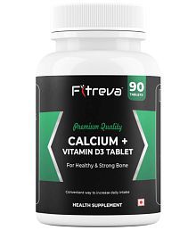 Fitreva Calcium+ Vitamin D3 Tablets for Healthy and Strong Bone  (90 Tablets) 90 no.s Unflavoured Minerals Tablets