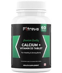 Fitreva Calcium+ Vitamin D3 Tablets for Healthy and Strong Bone (60 Tablets) 60 no.s Unflavoured Minerals Tablets