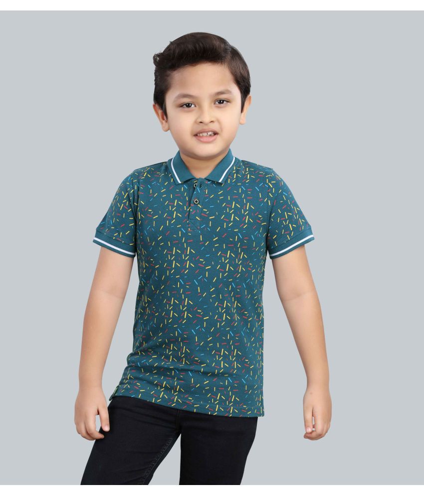     			3PIN Turquoise Cotton Boy's Polo T-Shirt ( Pack of 1 )