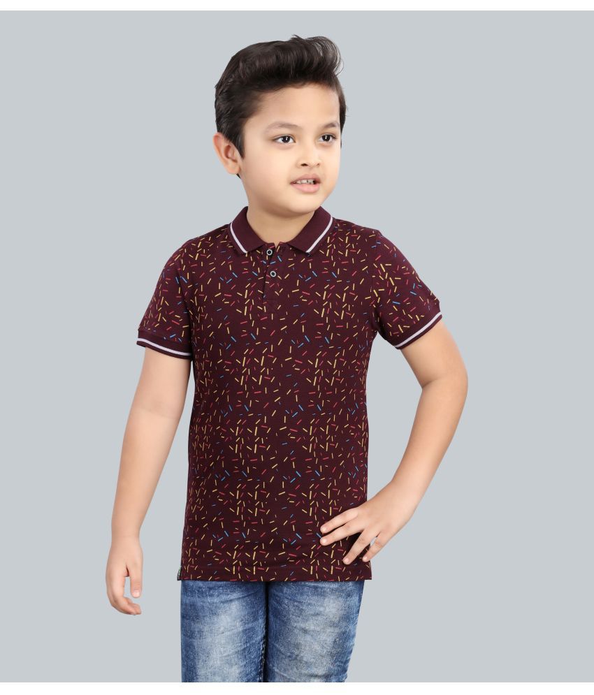     			3PIN Wine Cotton Boy's Polo T-Shirt ( Pack of 1 )