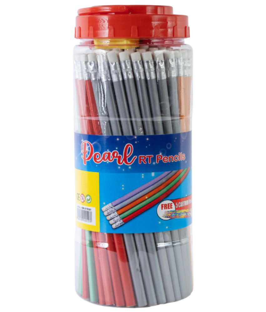     			Artiggle Pearl RT Rubber Tiped Pencil Jar, Comfortable & Soft In Hands | Dark & Neat Handwriting |5 Complementary Sharpener,pack of 100 Pencil