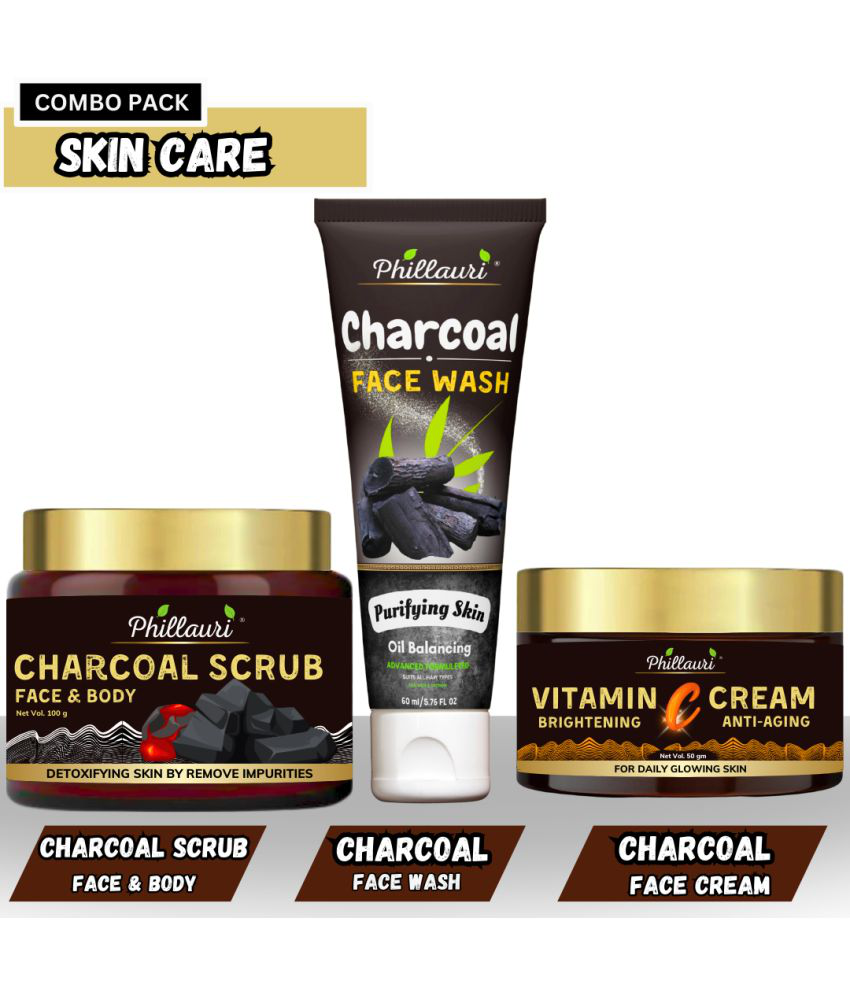     			Charcoal (face wash) face scrub) and (vitamin-c Face Cream)