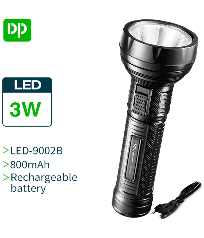     			DP - 3W Rechargeable Flashlight Torch ( Pack of 1 )