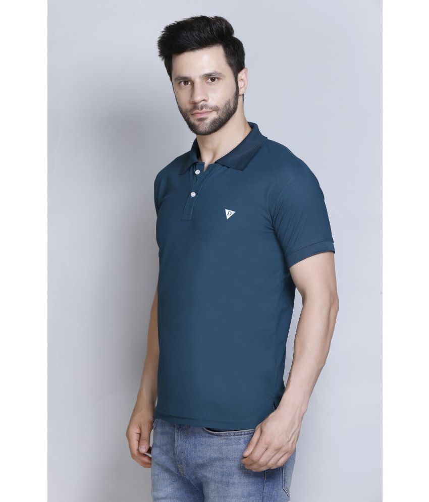     			DeeFab Cotton Blend Regular Fit Solid Half Sleeves Men's Polo T Shirt - Green ( Pack of 1 )