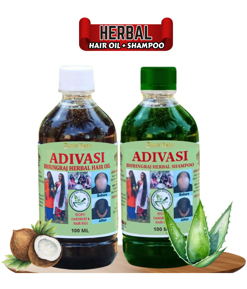     			Growkesh Adivasi Herbal  Hair Oil And Shampoo  for Women and Men for Shiny Hair and Long hair.