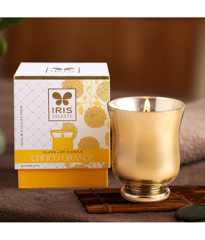     			Iris Celeste Off-White Choco Orange Jar Candle 13.4 cm ( Pack of 1 )