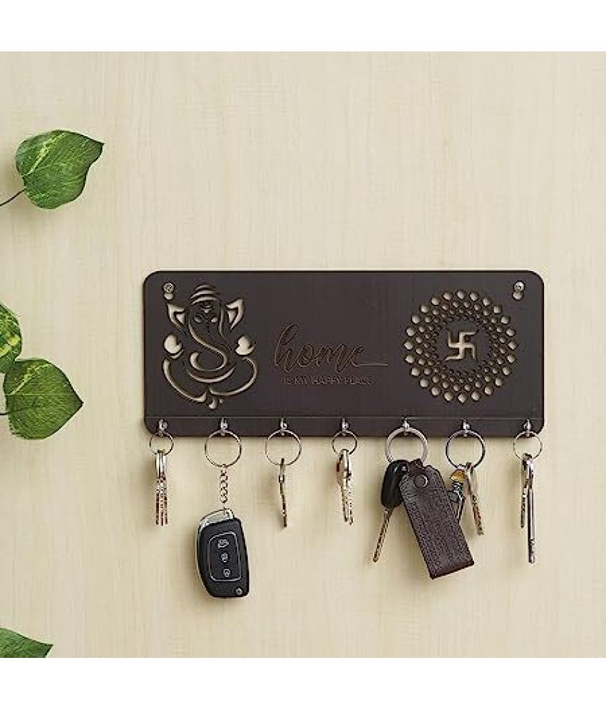     			JaipurCrafts Brown Wood Key Holder - Pack of 1