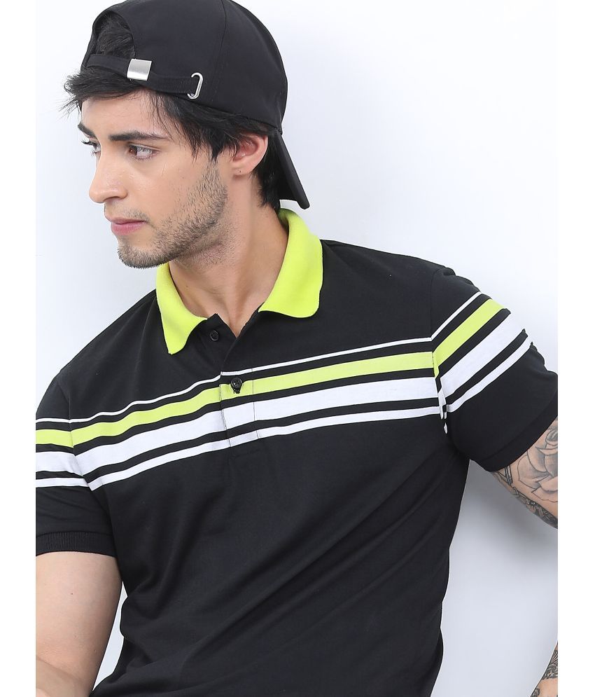     			Ketch Pack of 1 Polyester Slim Fit Striped Half Sleeves Men's Polo T Shirt ( Black )