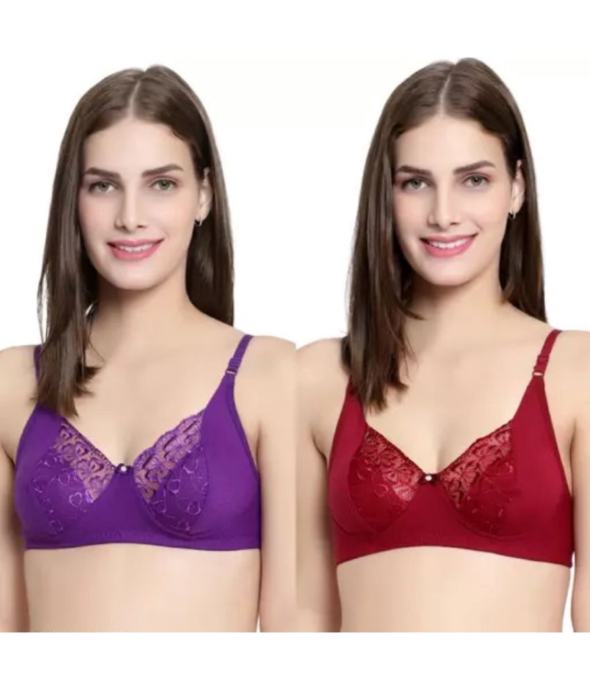     			Kiran Enterprises Pack of 2 Lace Women's Everyday Bra ( Multicolor )