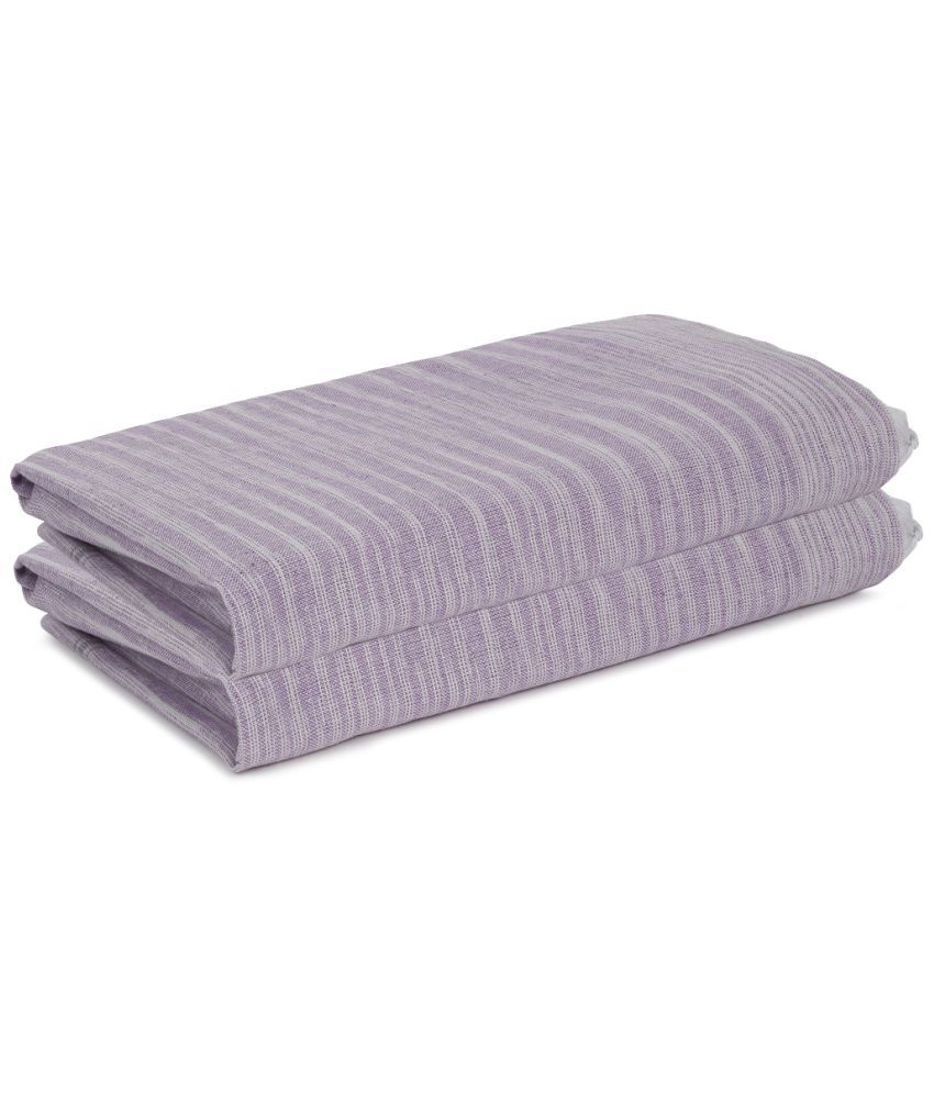     			Klotthe Cotton Self Design Below 300 -GSM Bath Towel ( Pack of 2 ) - Purple