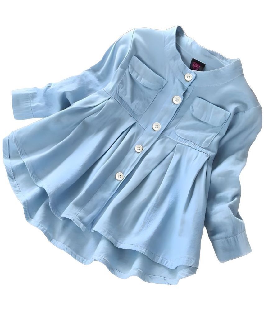     			MODERN HUTT Light Blue Denim Girls A-line Dress ( Pack of 1 )