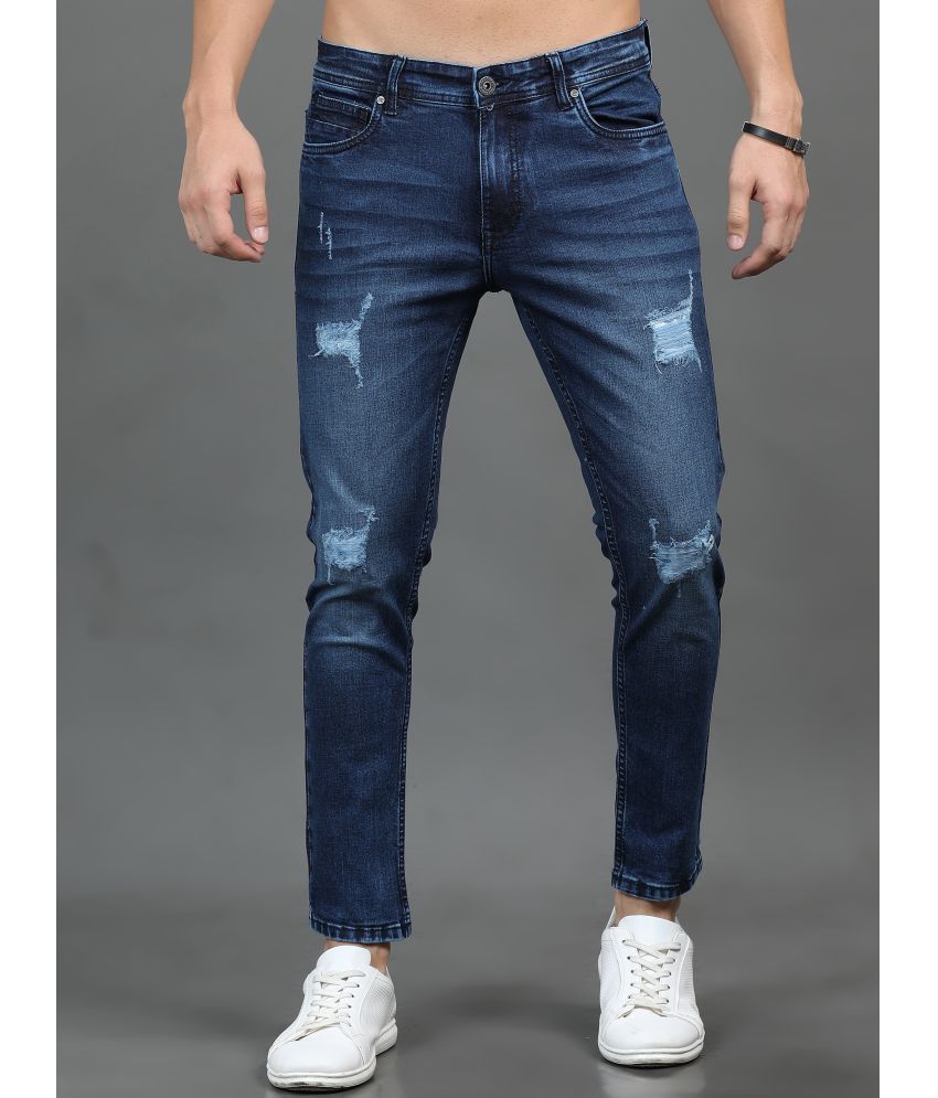     			Paul Street Slim Fit Distressed Men's Jeans - Mid Blue ( Pack of 1 )