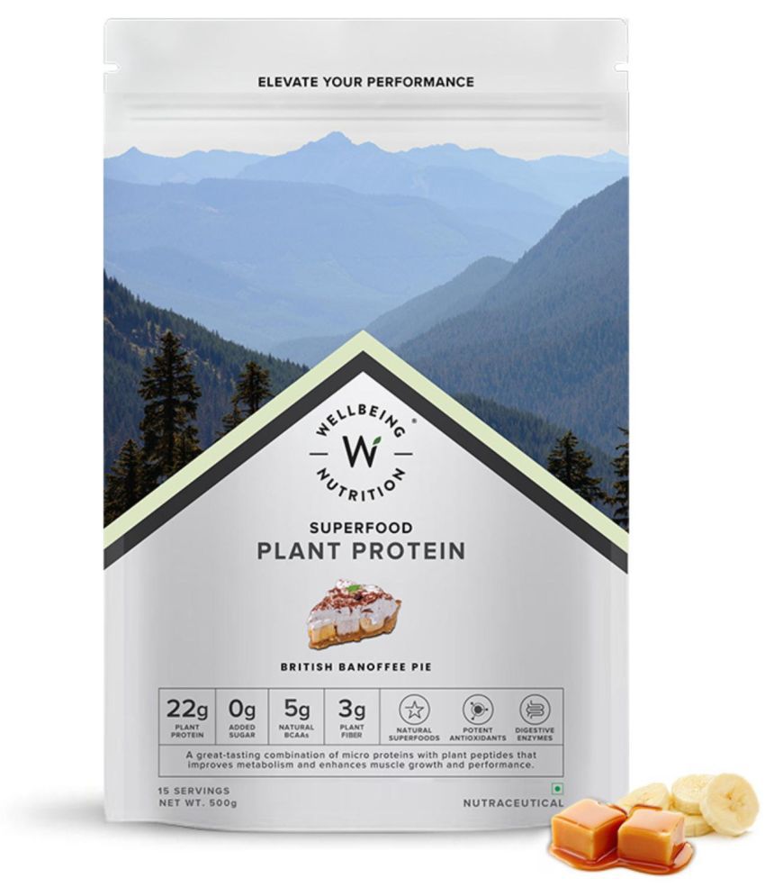     			Wellbeing Nutrition - Plant Protein British Banoffee Pie 500g Plant Protein Powder ( 1 gm Original )