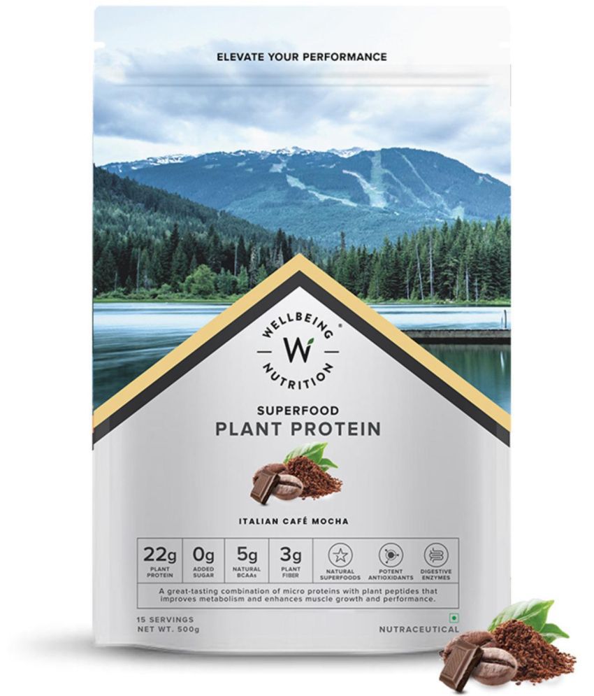     			Wellbeing Nutrition - Plant Protein Italian Cafe Mocha 500g Plant Protein Powder ( 1 gm Cafe Mocha )