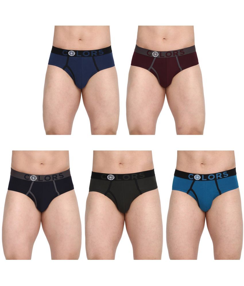     			COLORS by Rupa Frontline Multicolor Cotton Men's Briefs ( Pack of 5 )