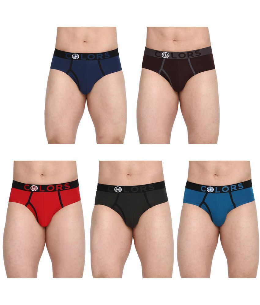     			COLORS by Rupa Frontline Multicolor Cotton Men's Briefs ( Pack of 5 )