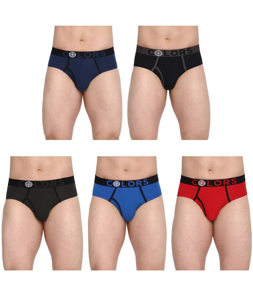     			COLORS by Rupa Frontline Multicolor Cotton Men's Briefs ( Pack of 5 )