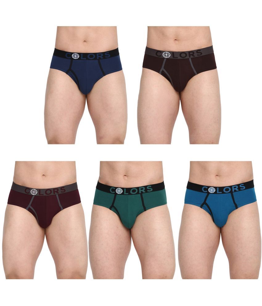     			COLORS by Rupa Frontline Multicolor Cotton Men's Briefs ( Pack of 5 )