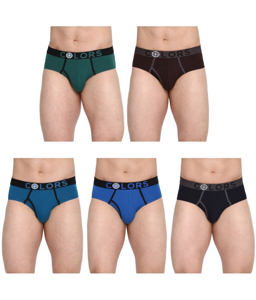     			COLORS by Rupa Frontline Multicolor Cotton Men's Briefs ( Pack of 5 )